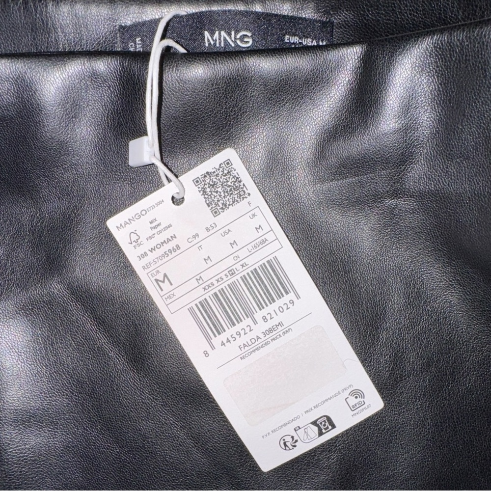 Mango Black Faux Leather Wrap Skirt - Picture 4 of 4